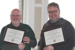 Clinicians Barry Rosier (left) and Mike Dettinger receive their appreciation certificates  [Mark Wallace photo]